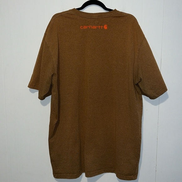 Carhartt Men’s Original Fit Tall Short Sleeve Brown Tshirt Q4 - Picture 2 of 4